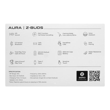 Zero Aura Z ENC Wireless Earbuds, Upto 45 Hours Play Time, 300mAh Box Battery, 40mAh Earbuds Battery, Green - Image 4