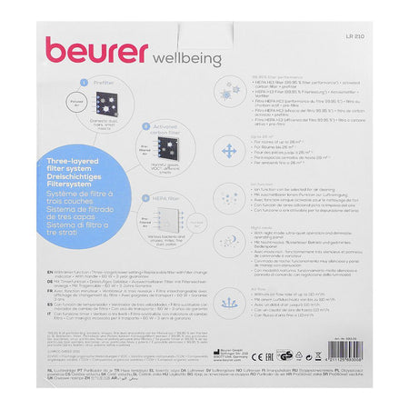 Beurer Wellbeing Air Purifier, H13 HEPA Filter, 3 Fan Settings, Sleep Mode, Timer, Allergy & Pet Friendly, LR-210 - Image 3