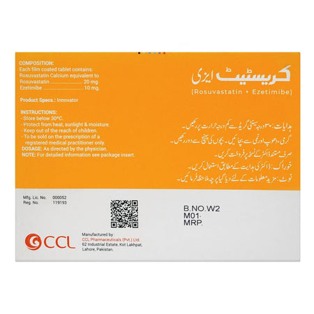 Crestat Ez 20/10mg Tablets, Box - Image 2