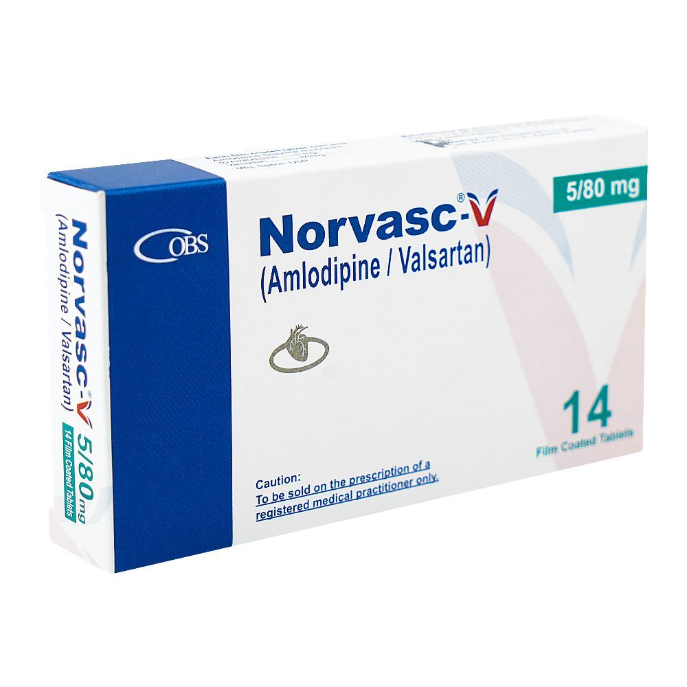 OBS Pharmaceuticals Norvasc-V Tablet, 5/80mg, 14-Pack - Main Image