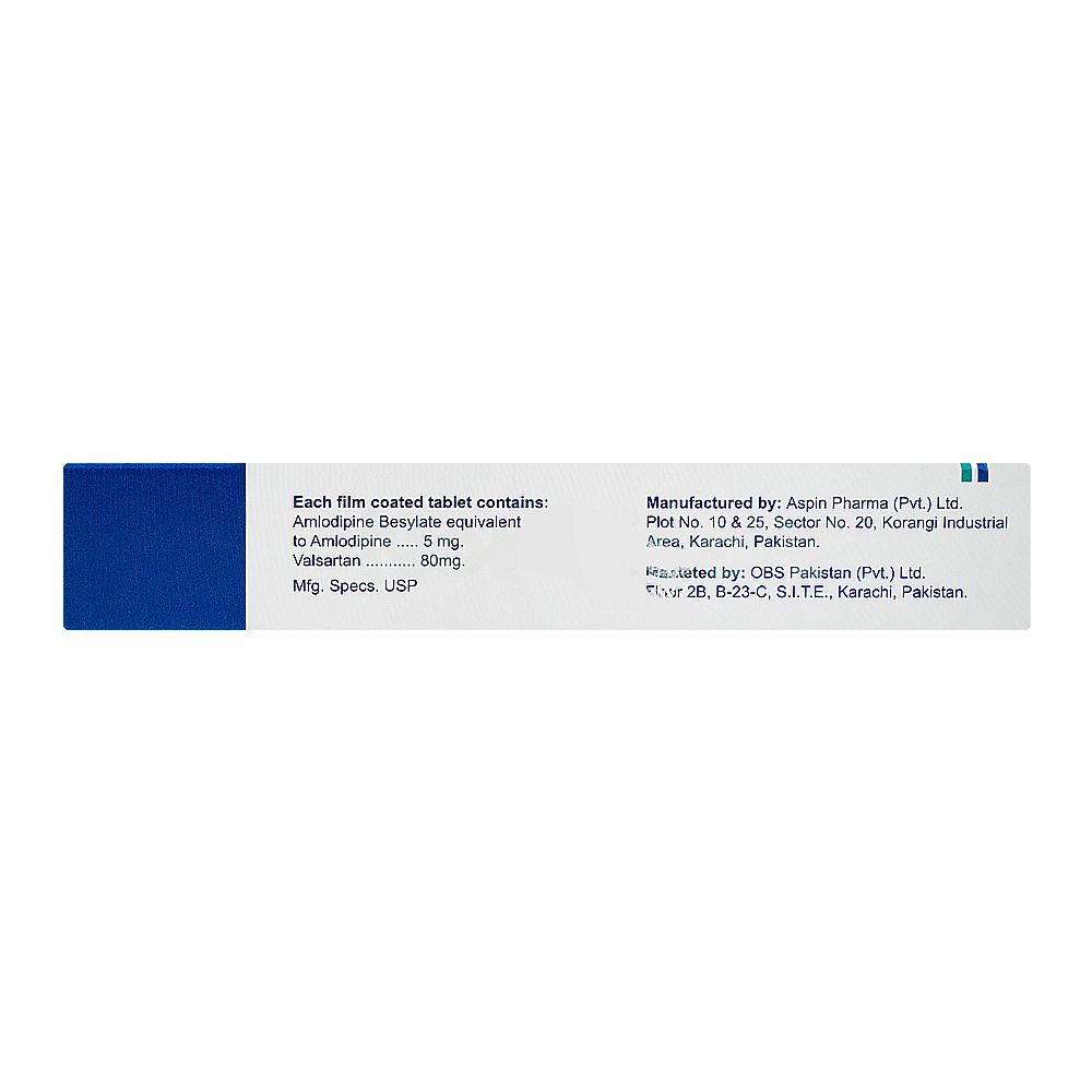 OBS Pharmaceuticals Norvasc-V Tablet, 5/80mg, 14-Pack - Image 4