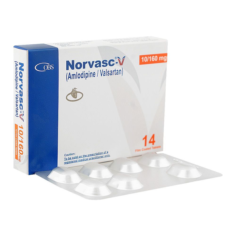 OBS Pharmaceuticals Norvasc-V Tablet, 10/160mg, 14-Pack - Main Image