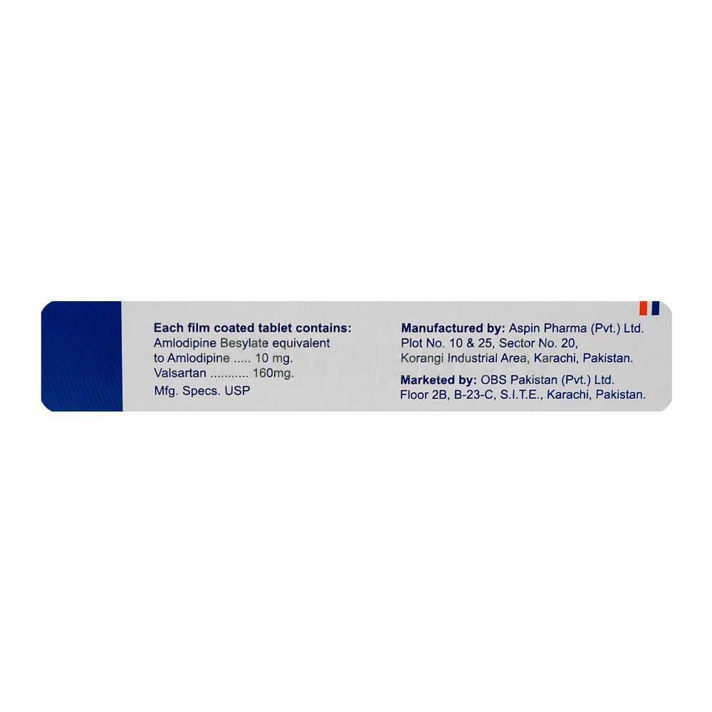 OBS Pharmaceuticals Norvasc-V Tablet, 10/160mg, 14-Pack - Image 4