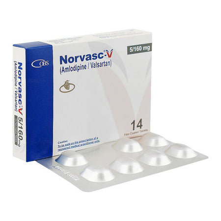 OBS Pharmaceuticals Norvasc-V Tablet, 5/160mg, 14-Pack - Main Image