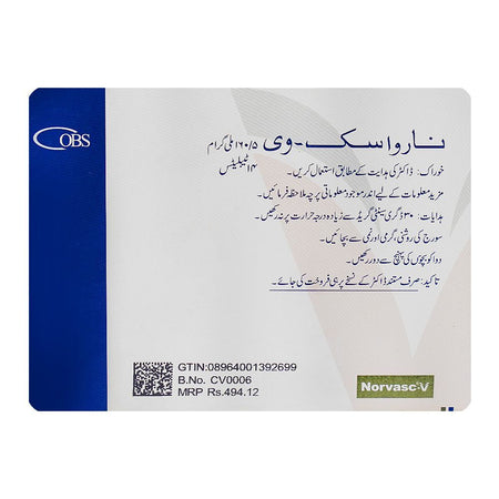 OBS Pharmaceuticals Norvasc-V Tablet, 5/160mg, 14-Pack - Image 3