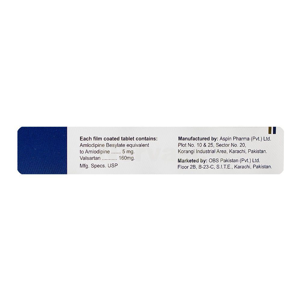 OBS Pharmaceuticals Norvasc-V Tablet, 5/160mg, 14-Pack - Image 5
