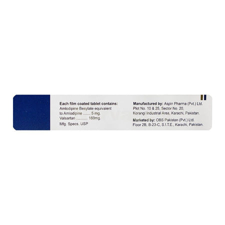 OBS Pharmaceuticals Norvasc-V Tablet, 5/160mg, 14-Pack - Image 5