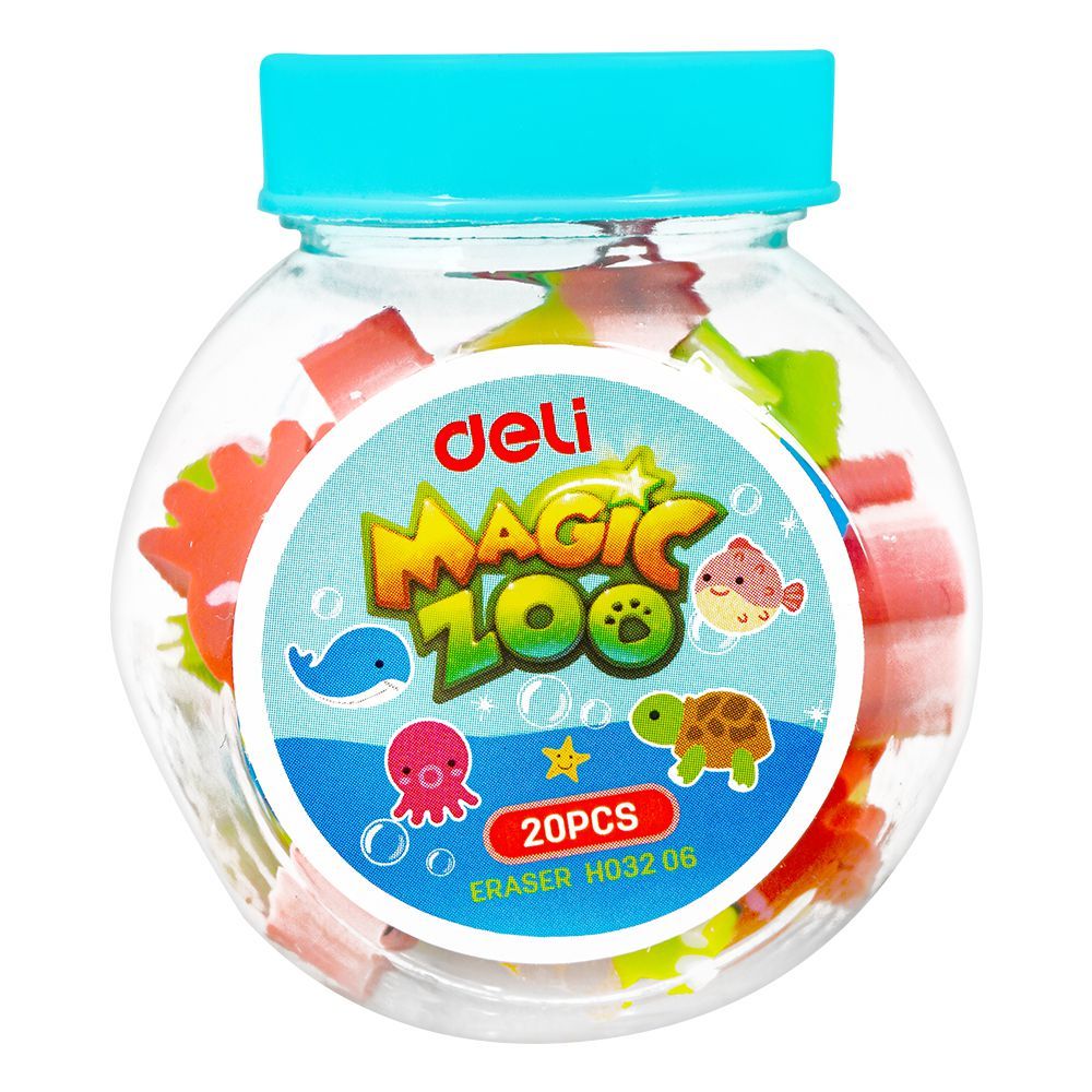 Deli Magic Zoo Eraser, Multicolor, 20-Pack, EH03206 - Main Image