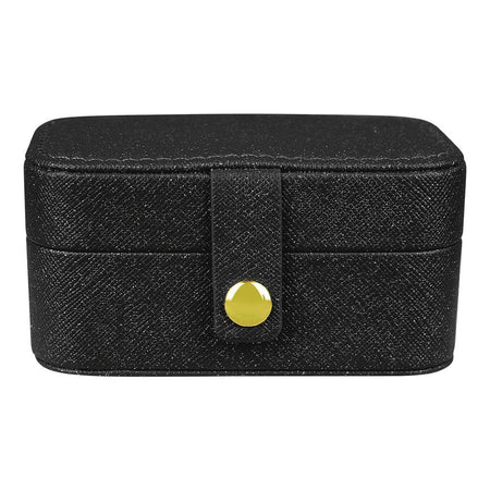 Mini Jewelry Storage Organizer Box For Rings, Earrings & Necklaces, Black, 101017 - Image 2