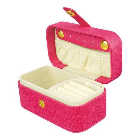 Mini Jewelry Storage Organizer Box For Rings, Earrings & Necklaces, Pink Mature, 101017 - Image 3
