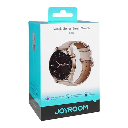Joyroom Classic Series Smart Watch, Answer/Make Call, Champagne Gold, Water Resistance, JR-FC2 - Image 2