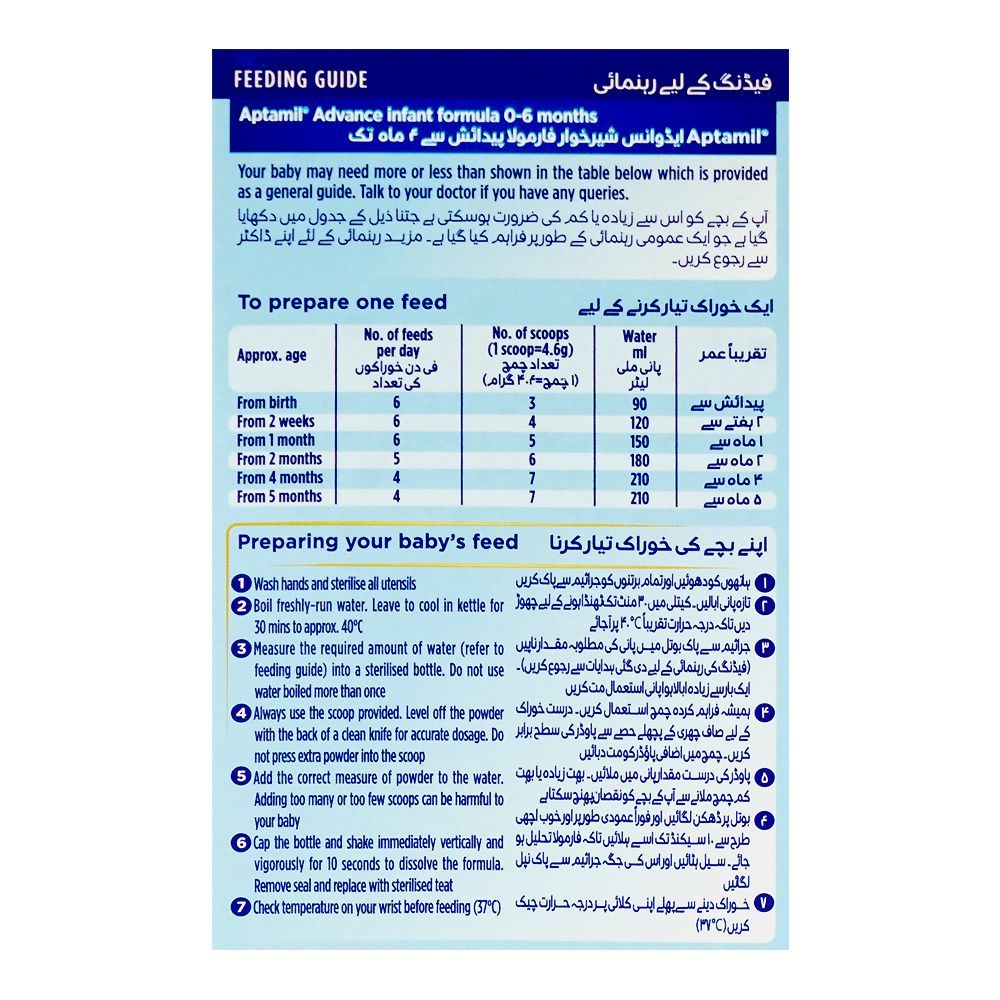 Aptamil Baby Formula Milk Powder Advance-1, From 0-6 Months, 400g Box - Image 4