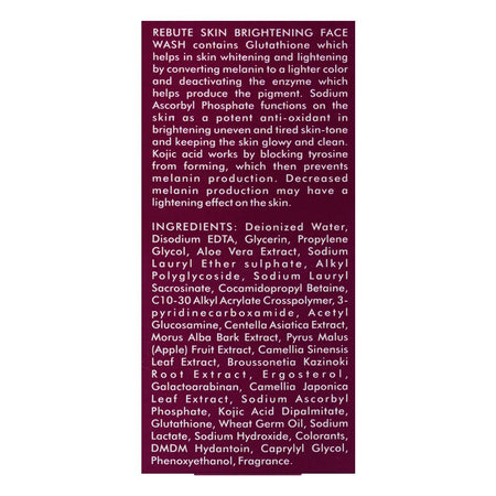 Rebute Skin Brightening Face Wash, Control Dark Spots & Hyperpigmentation, For All Skin Types, 100ml - Image 3