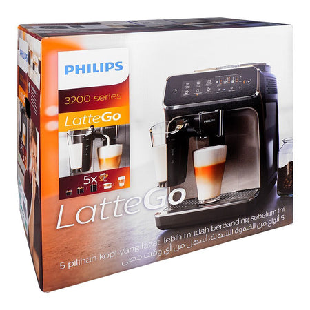 PHILIPS 3200 Espresso Coffee Machine, 5 Coffee Varieties, Touch Display, Ceramic Grinder, Black, EP3246/70 - Image 4