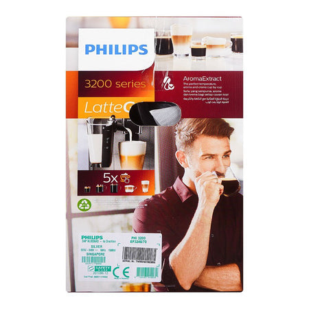 PHILIPS 3200 Espresso Coffee Machine, 5 Coffee Varieties, Touch Display, Ceramic Grinder, Black, EP3246/70 - Image 6