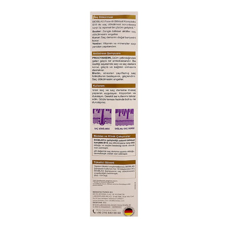 Bioblas Procyanidin+Biotin Herbal Shampoo, Prevents Hair Loss, Paraben Free, All Hair Types, 360ml - Image 6