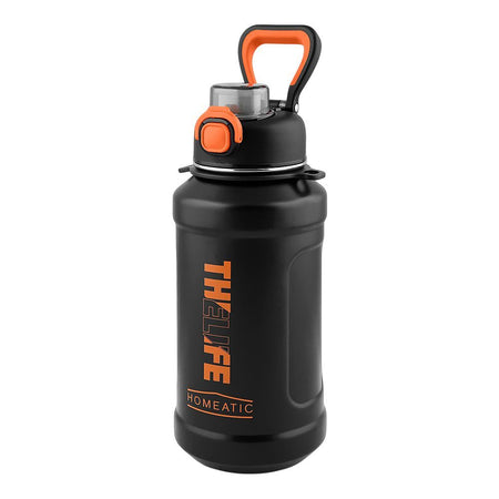 Homeatic Stainless Steel Water Bottle, 1000ml, Black, HKD-7053 - Image 2