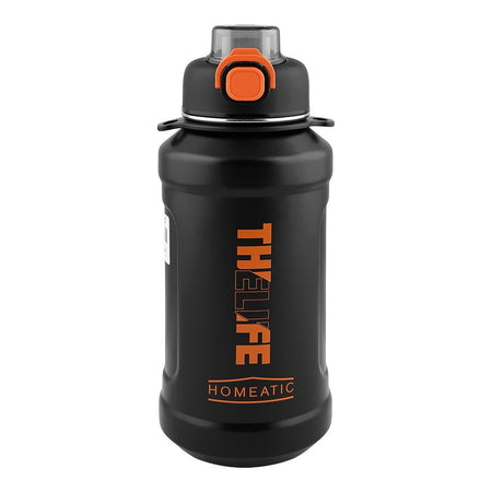 Homeatic Stainless Steel Water Bottle, 1000ml, Black, HKD-7053 - Image 3