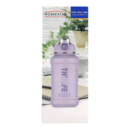 Homeatic Stainless Steel Water Bottle, 1000ml, Purple, HKD-7053 - Image 4
