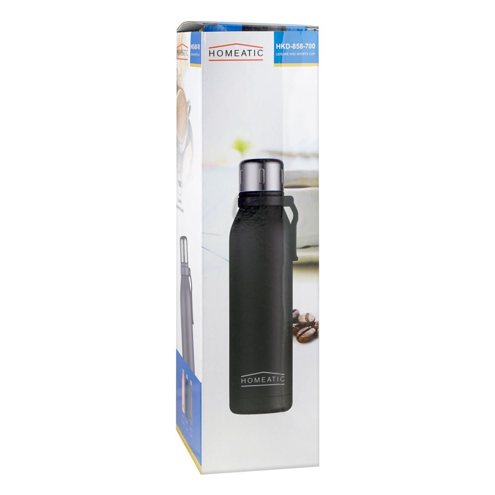 Homeatic Stainless Steel Water Bottle, 700ml, Black, HKD-858 - Image 4