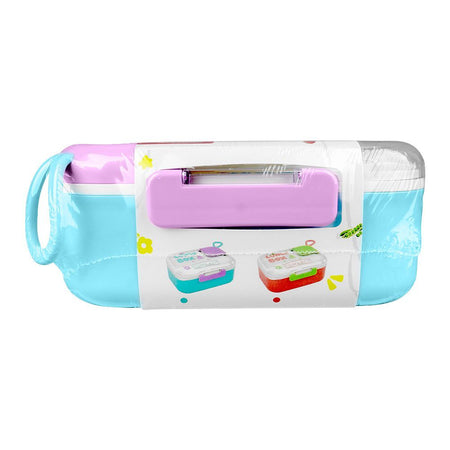 Homeatic Plastic Lunch Box With Cutlery, 1100ml/200ml Capacity, 2.4in (H) x 5.1in (W) x 3.7in (D), Blue, HMT-011 - Image 2
