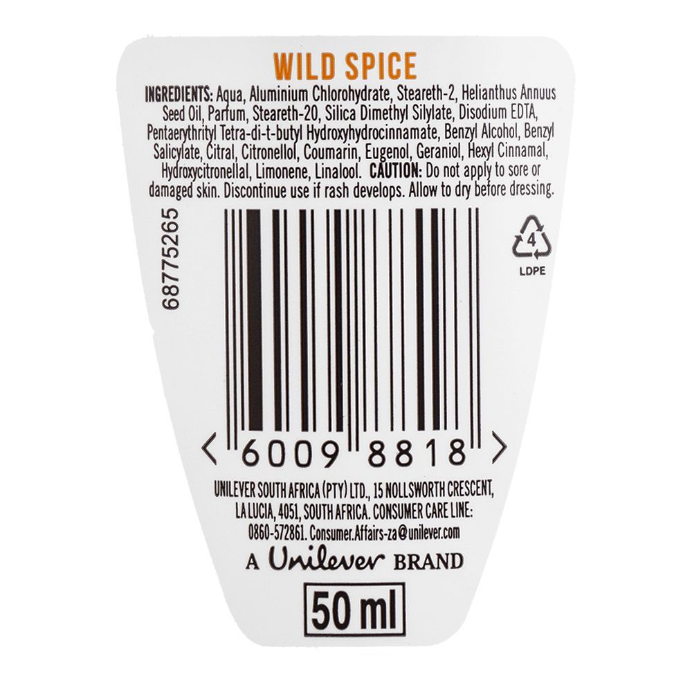 Axe Wild Spice 48 Hours Lasting Anti Sweat Anti-Perspirant Roll On, 50ml - Image 3