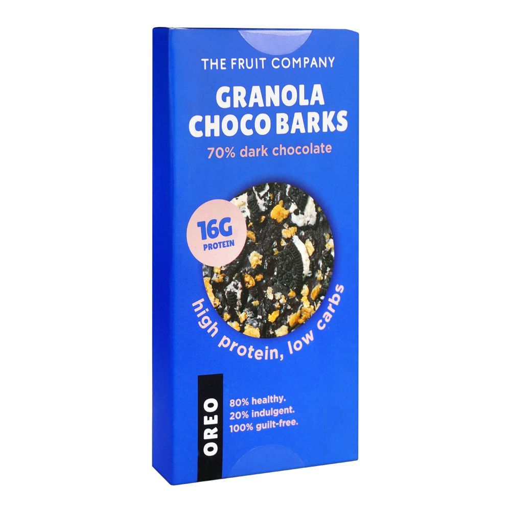 The Fruit Company Granola Choco Barks & Oreo, 70% Dark Chocolate, High Protein, Low Carbs, 60g - Main Image