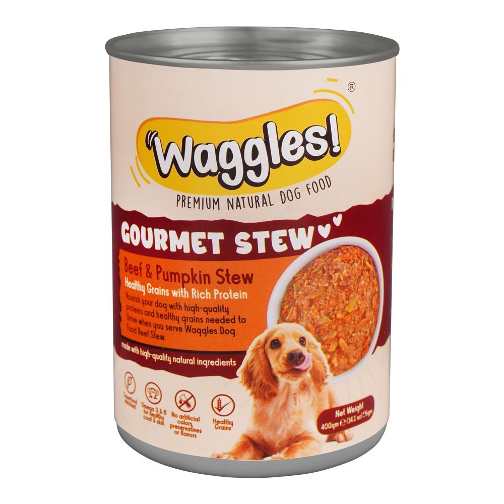Waggles Gourmet Stew Beef & Pumpkin Stew, Premium Natural Dog Food, 400g - Main Image