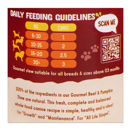 Waggles Gourmet Stew Beef & Pumpkin Stew, Premium Natural Dog Food, 400g - Image 3