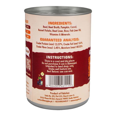 Waggles Gourmet Stew Beef & Pumpkin Stew, Premium Natural Dog Food, 400g - Image 4
