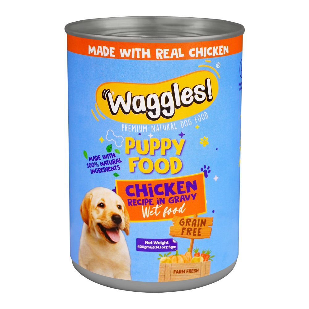 Waggles Puppy Food Chicken Recipe In Gravy Wet Food, Premium Natural Dog Food, 400g - Main Image