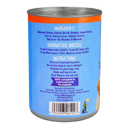 Waggles Puppy Food Chicken Recipe In Gravy Wet Food, Premium Natural Dog Food, 400g - Image 4