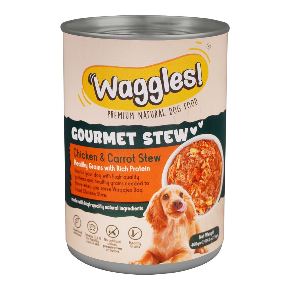 Waggles Gourmet Stew Chicken & Carrot Stew, Premium Natural Dog Food, 400g - Main Image