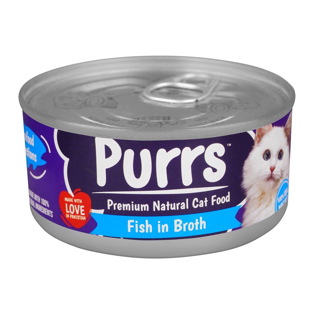Purrs Premium Natural Cat Food, Fish In Broth, 130g - Main Image
