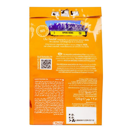 Loacker Quadratini Peanut Butter Wafer, 125g - Image 2