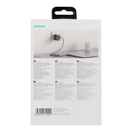 Joyroom 67W Gan Ultra Fast Charger Kit, 2C+2A, +100W, 1.2m Type-C To Type-C Cable, Black JR-TCG02 - Image 3