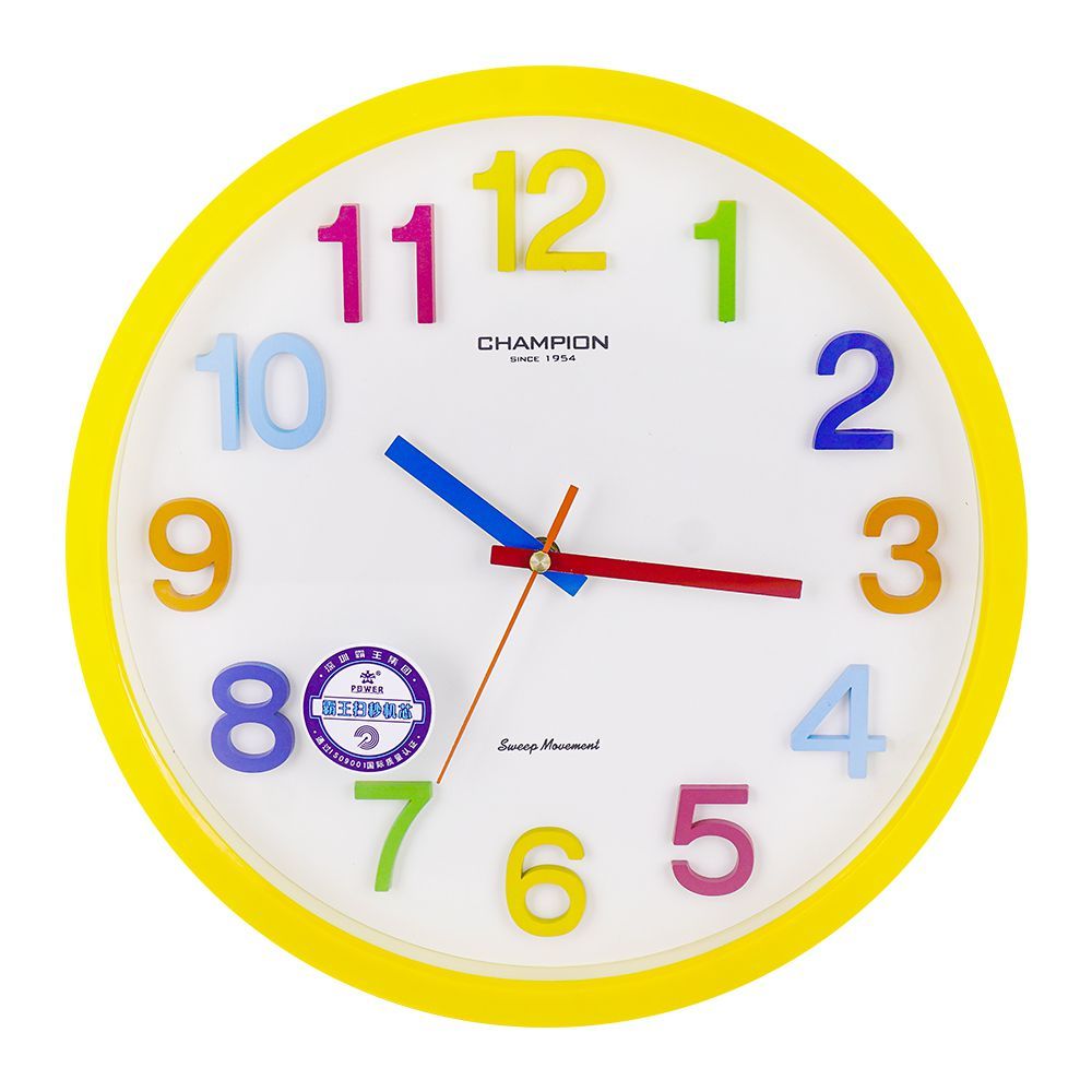 Champion Wall Clock for Home, Office, Kitchen, Bedroom & Living Room Décor, Pink, CCB-7765 - Main Image