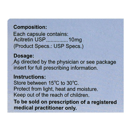 Maxitech Tigasor Capsule, 10mg, 10-Pack - Image 4