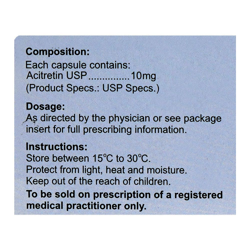 Maxitech Tigasor Capsule, 10mg, 10-Pack - Image 4