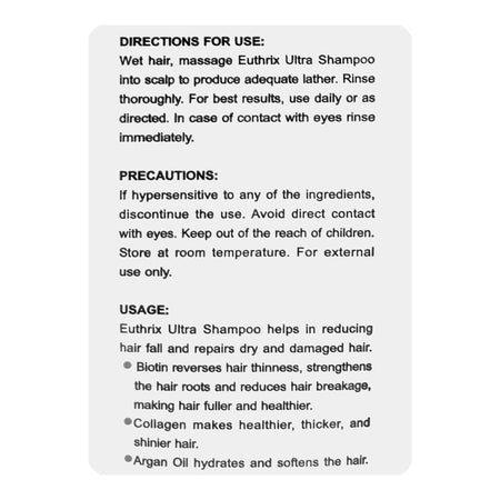 Euthrix Ultra Shampoo Tube, 200ml - Image 3