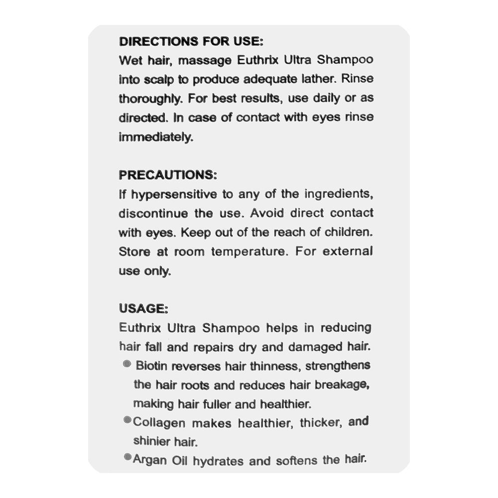 Euthrix Ultra Shampoo Tube, 200ml - Image 3