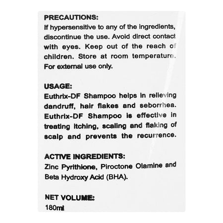 Euthrix-DF Anti Dandruff Shampoo with Conditioner, For Strong Hair, 180ml - Image 3