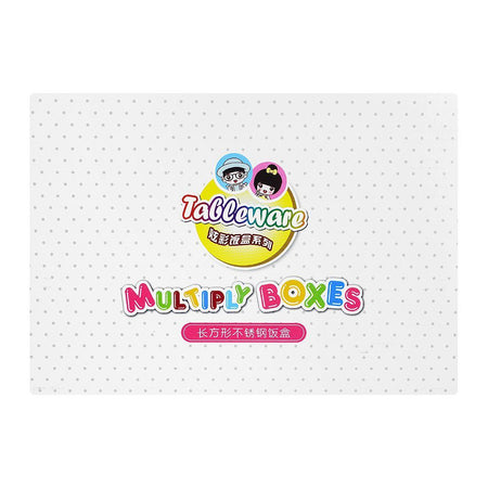 Stainless Steel 2 Partitions Lunch Box With Spoon, 7.3in (H) x 4.7in (W) x 2in (D), Doraemon - Image 6
