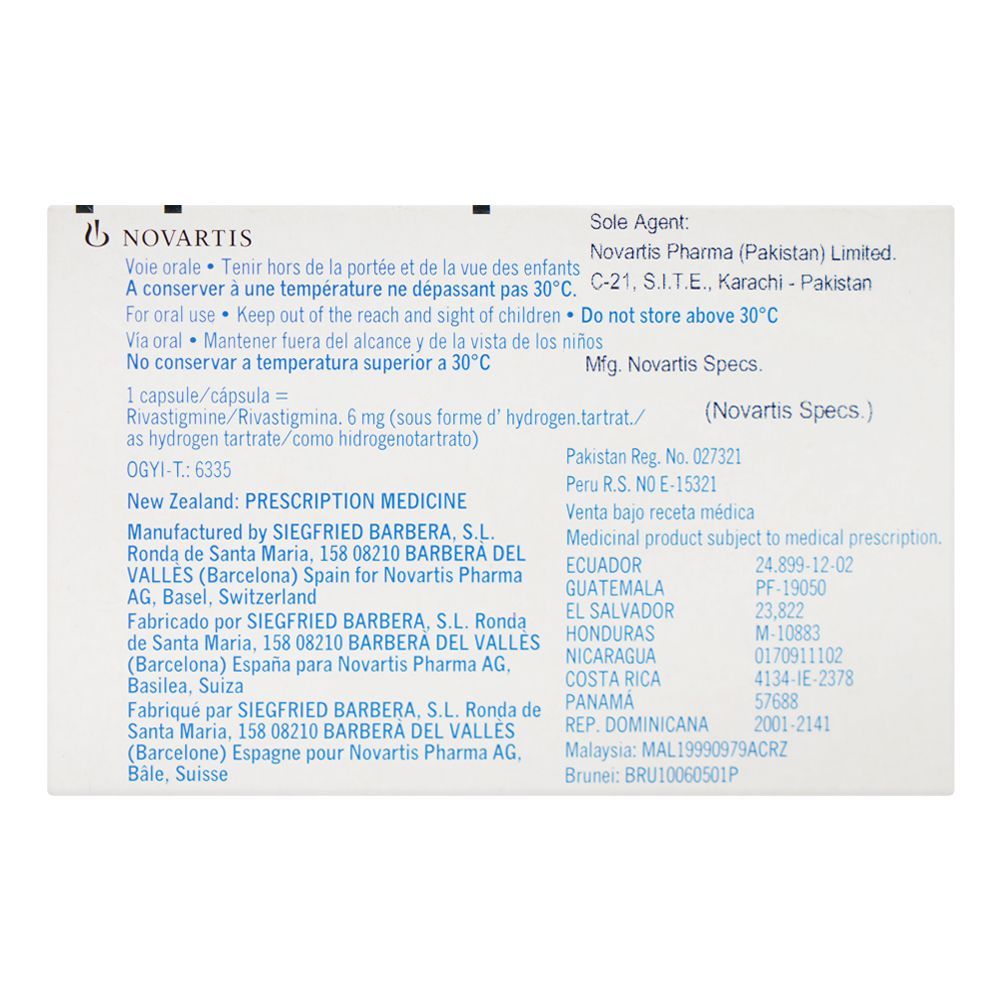 Novartis Pharmaceuticals Exelon Capsule, 6mg, 1-Strip - Image 2