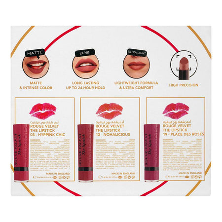 Bourjois Chic Gossip Lips Kit, 24 Hours Lasting, High Precision, Ultra Light Formula, 3xBold Matte Lipsticks - Image 5