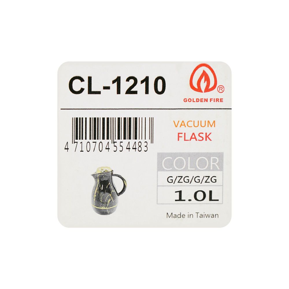 Golden Fire Vacuum Flask Thermos Jug, 1 Liter, Black & Gold, 1210ZG/G - Image 4
