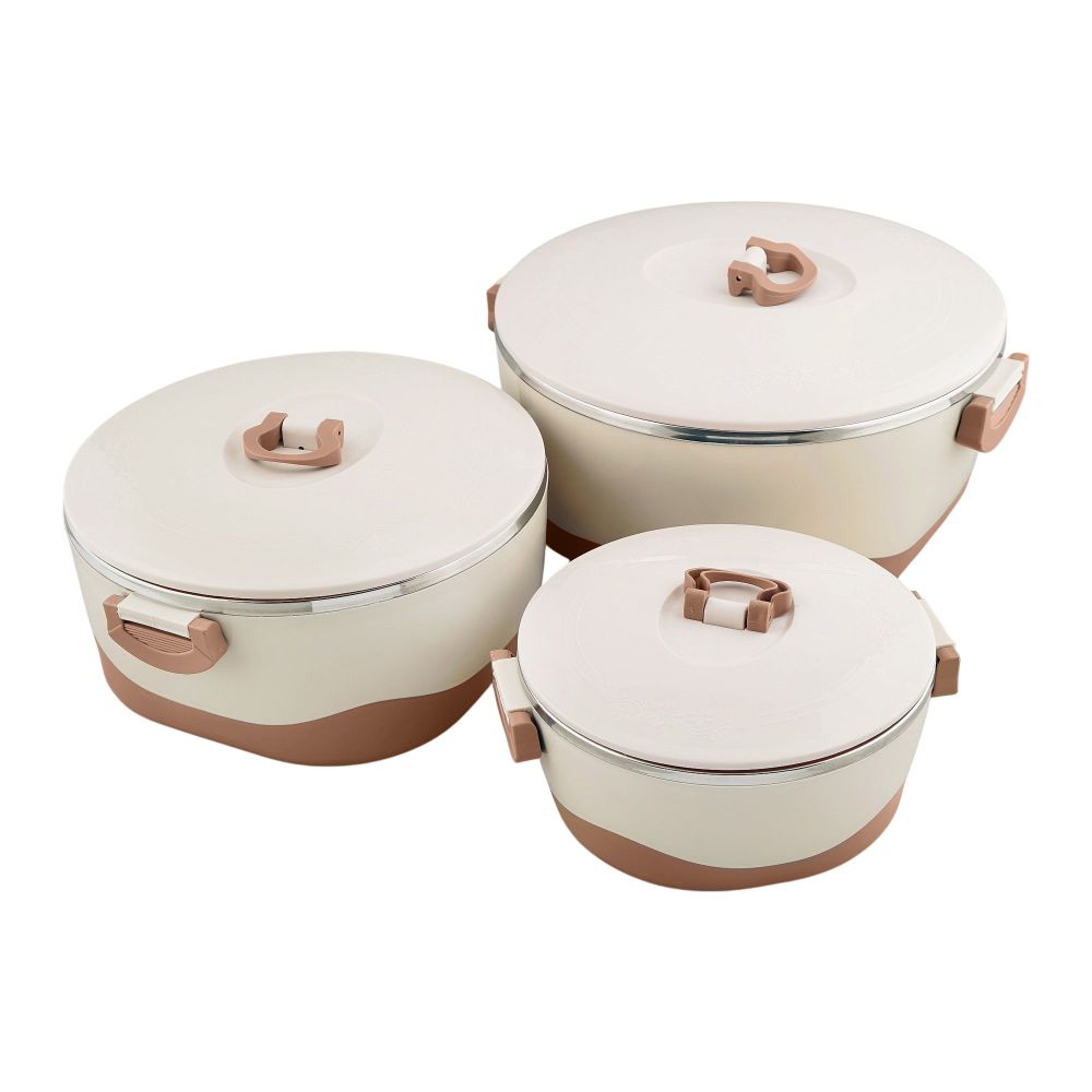 Bhoja Versatile Hot Pot Set & Food Warmer, 3-Pack, Brown, PB633/3 - Main Image