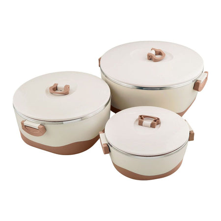 Bhoja Versatile Hot Pot Set & Food Warmer, 3-Pack, Brown, PB633/3 - Main Image