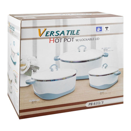 Bhoja Versatile Hot Pot Set & Food Warmer, 3-Pack, Brown, PB633/3 - Image 4