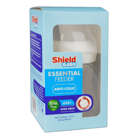 Shield Baby Essential Feeder, Wide Neck Nippee, Anti-Colic, BPA-Free, For 6M+, 180ml - Image 3